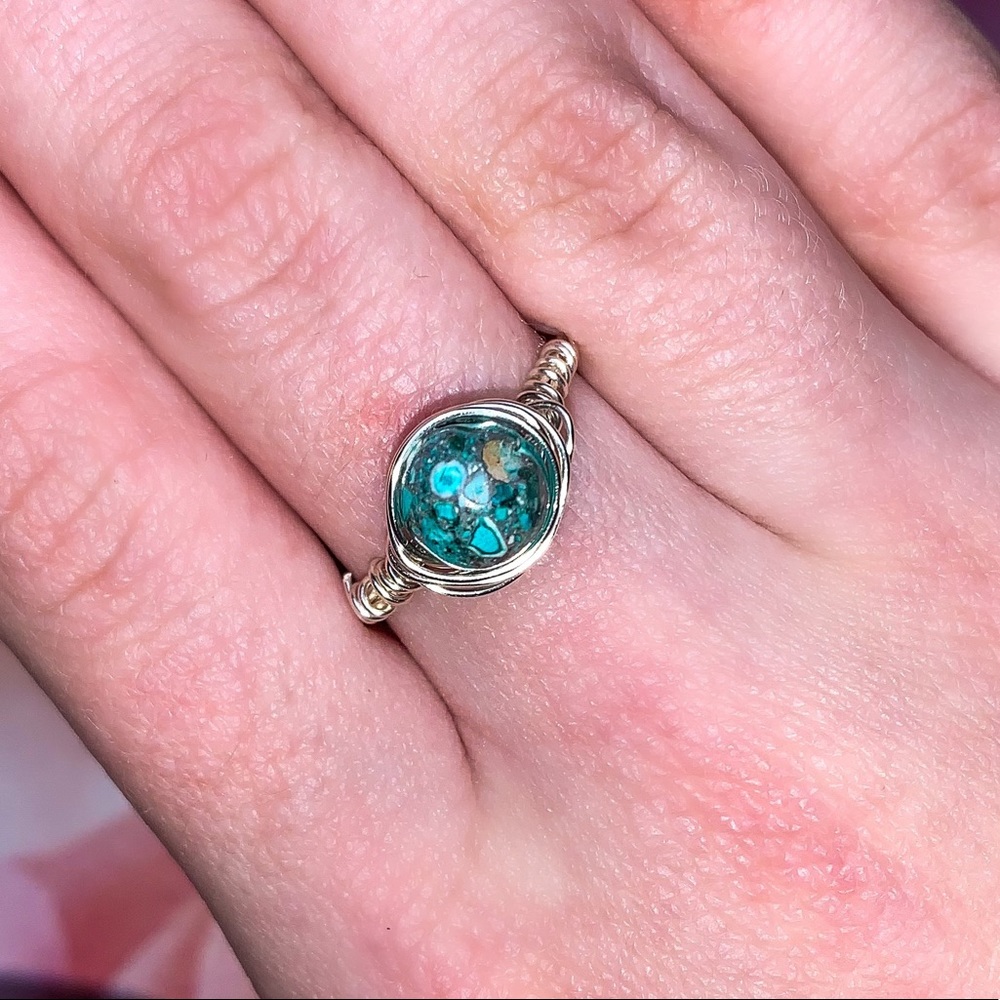 Handmade wrapped wire ring